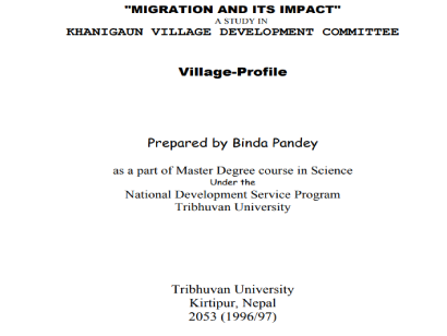 Village-Profile of Master course on TU, 1997